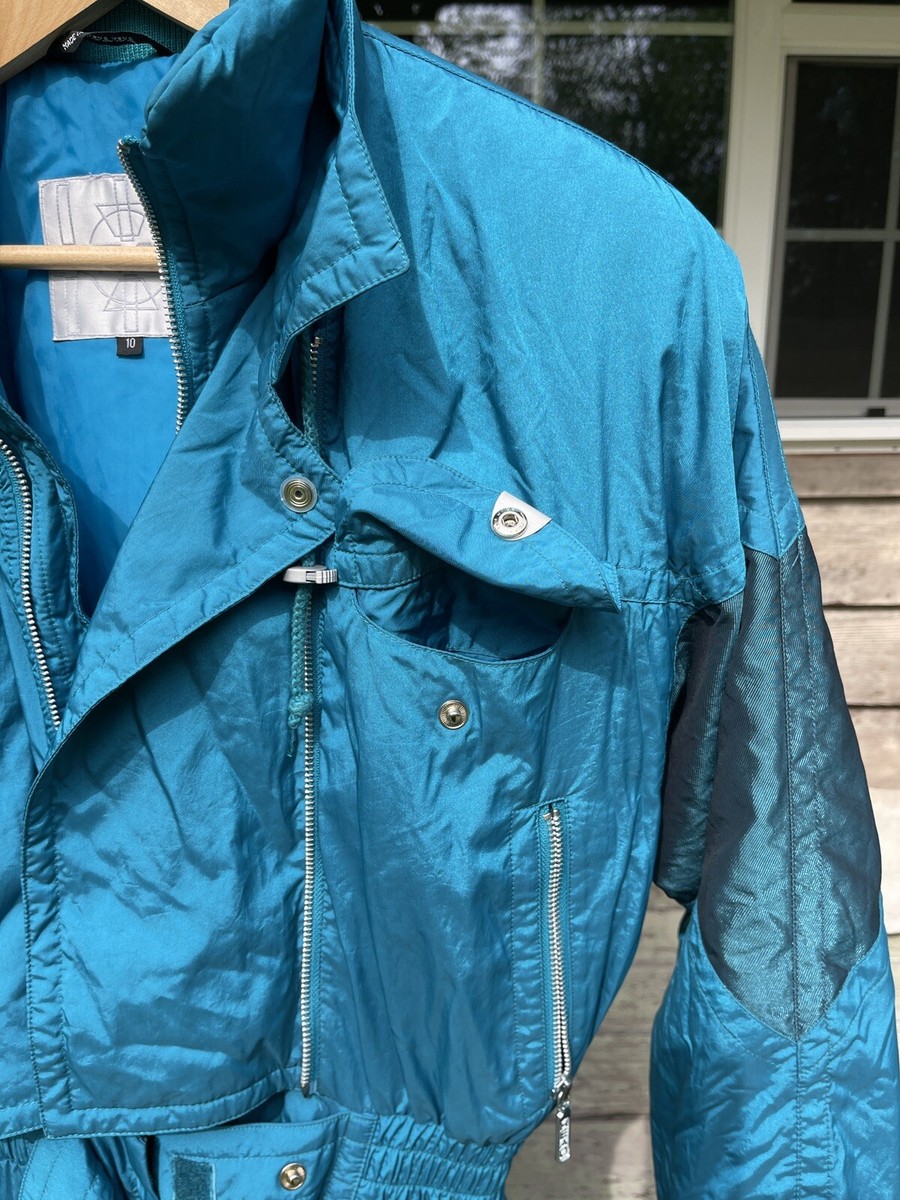 HEAD Vintage 80s Retro Ski Powder Suit Snowsuit Women 10 Slim