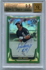 2014 BOWMAN CHROME JOSE ABREU AUTOGRAPH GREEN REFRACTOR #/75, BGS 9.5 w/ 10 AUTO