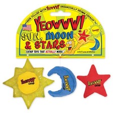 Yeowww Catnip Toys 3 Count Purple Cat Toys Sun Moon Star Heavy Duty Made in USA