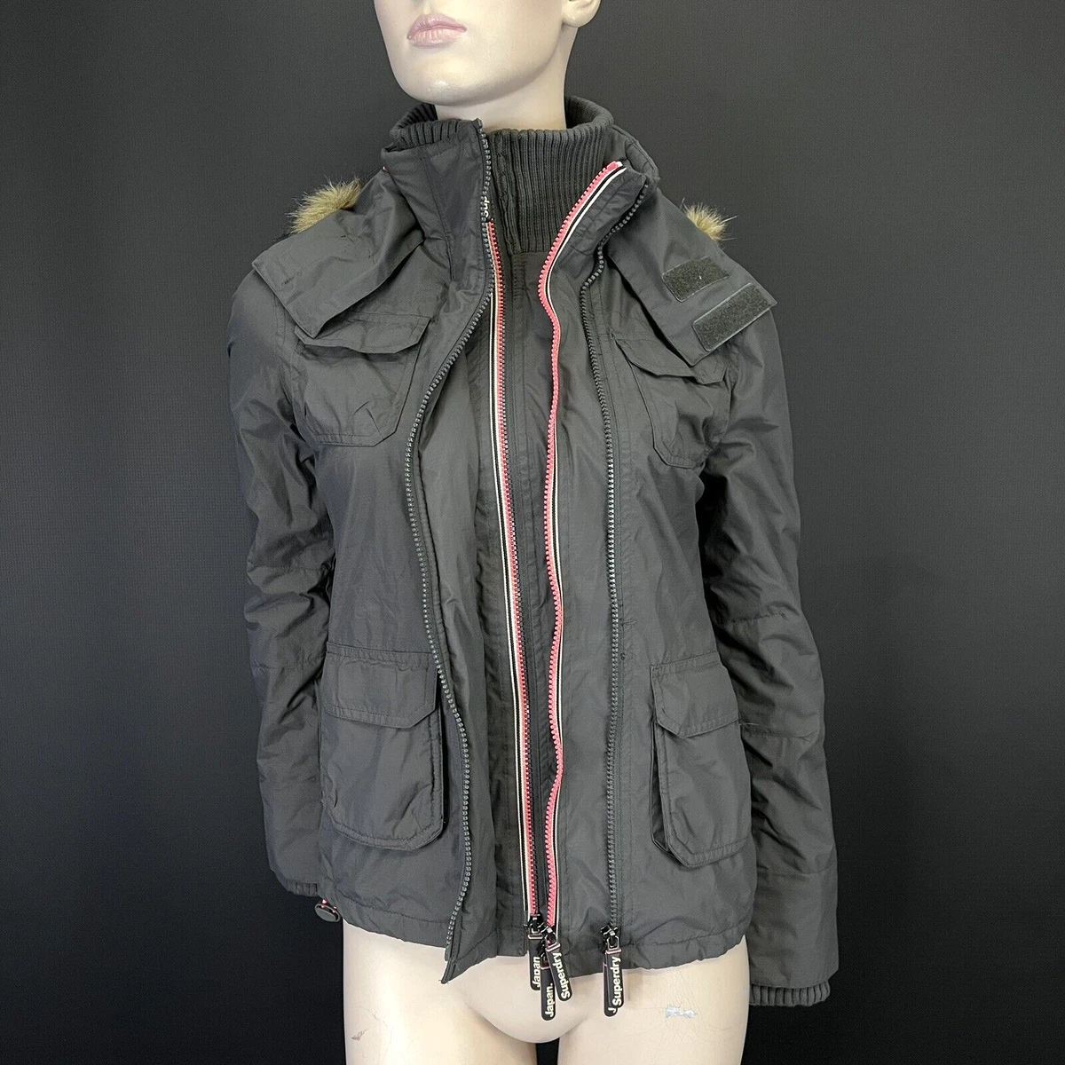 Grey and clearance pink superdry jacket