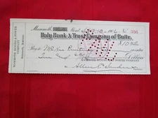 MAMMOTH, MT. - Bank Check - "Daly Bank & Trust Co. of Butte" - 1906