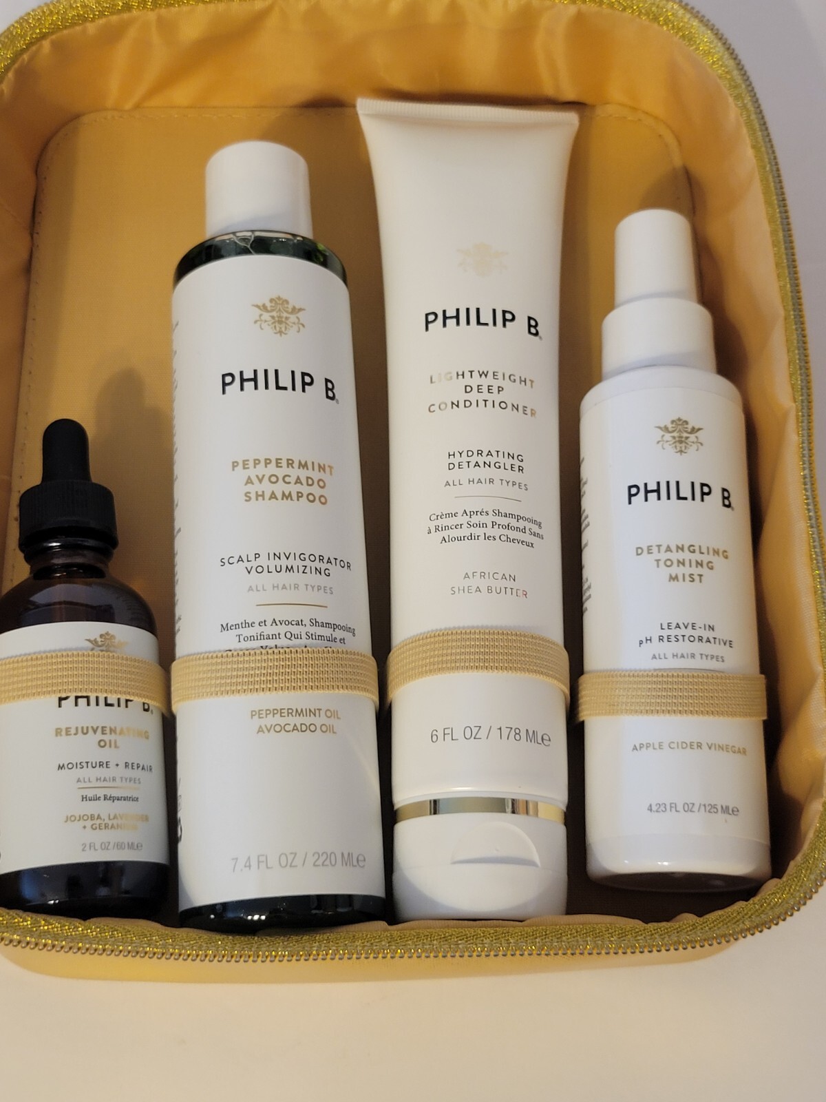 Philip B Four Step Essential Oil Hair & Scalp Treatment Set With Case NEW