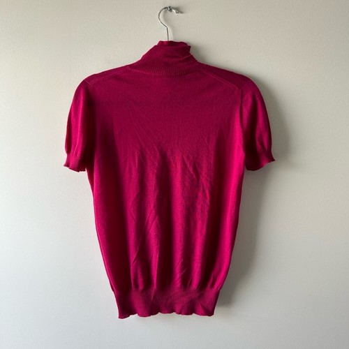 Gucci fuchsia short sleeve cashmere turtleneck SMALL (AS IS) - Picture 6 of 7