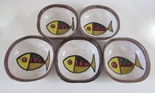 Mid Century Italy Lava Fish Bowls Set of 5