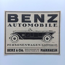 1922 Daimler Mercedes Benz Automobile Mannheim Werbeanzeige Werbung Reklame