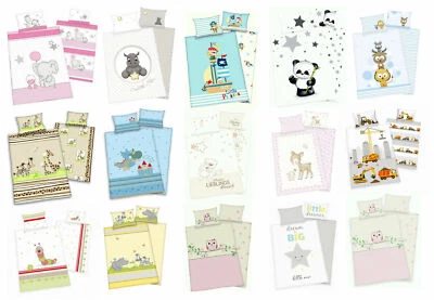 HERDING 3 tlg. Baby-Bettwäsche Set 100x135 cm Kinderbettwäsche Spannbettlaken 70x140 cm