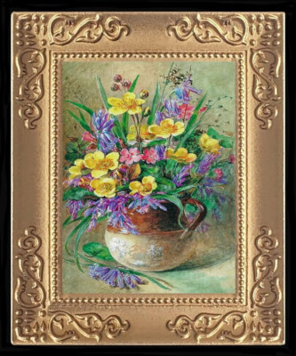 Still Life Floral Flowers Miniature Dollhouse Art Picture 8305