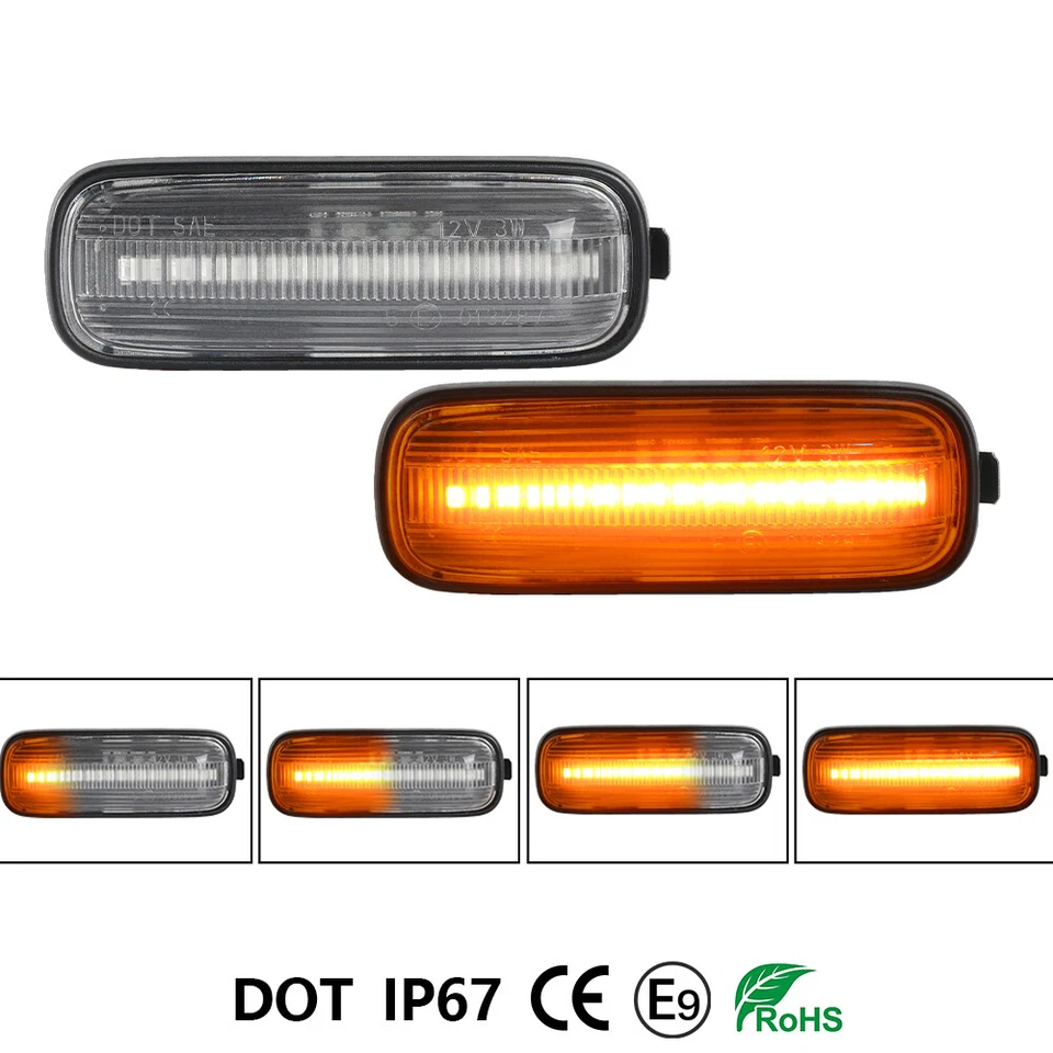 For 1996-2000 Honda Civic Dynamic Sequential LED Side Marker Turn Signal Lights Foto 2 de 4