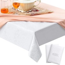 2 Pack Vinyl Table Pad Protector, Waterproof Cushioned Table Cover with Flannel