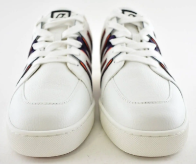 Christian Louboutin Men Vida Viva Flat Bianco White Orange Low Top