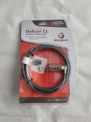 Targus Defcon CL 6.5 feet Laptop/Notebook Combo Cable Lock, Original Sealed New.