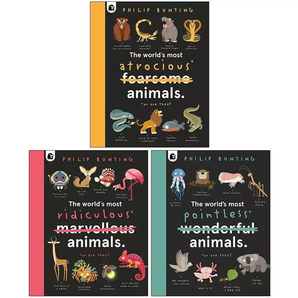 Philip Bunting Collection 3 Books Set World's Most Atrocious Animal, Ridiculous
