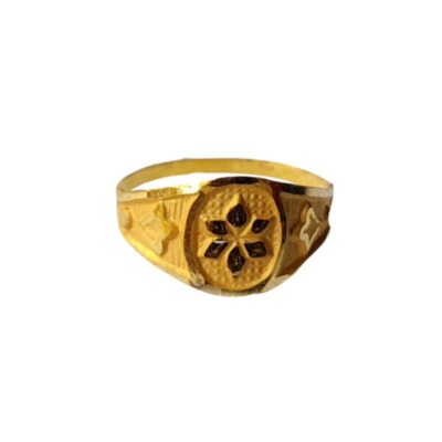 22K/18K Real Certified Fine Yellow Gold Flower Design Kids Ring