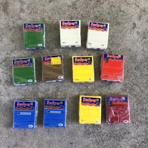 Sculpey III Polymer Clay Lot of 11 Assorted Colors 2oz Blocks Oven Bake Clay - 第 1/4 張圖片