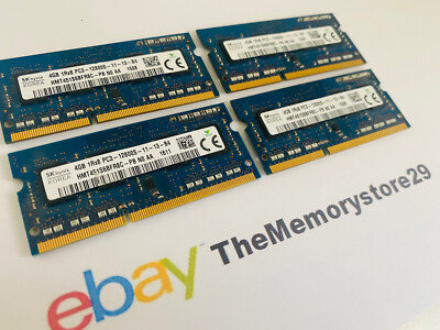 16GB 4 x 4GB Hynix 1RX8 DDR3 PC3-12800 Arbeitsspeicher Laptop RAM SODIMM 1,5V 1600MHz