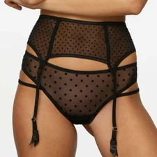 Sheer Mesh Polka Dot Garter Belt New Lingerie Kinga Flirty GB762