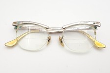 Antique Cat Eye Bausch  Lomb 1/10 12k GF Aluminum 46mm Eyeglasses Frame Only
