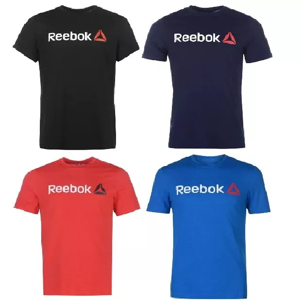 Mens Reebok Short Sleeves Delta Logo Printed T Shirt Crew Top Sizes S-XXL |  eBay