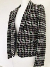 Bimba Y Lola Blazer Pastel Rainbow Jacket M Medium Uk10 Houndstooth Print