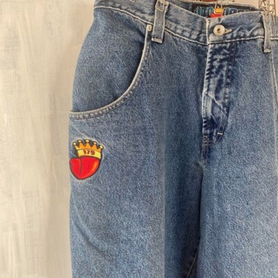 パンツ 90s JNCO 古着 90-00s USA製 JNCO JEANS ネオン ビニール ライン ブラック