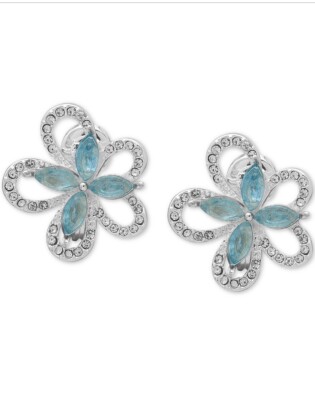 $26 Anne Klein 3d Flower Clip On Earrings 3/4  Q510