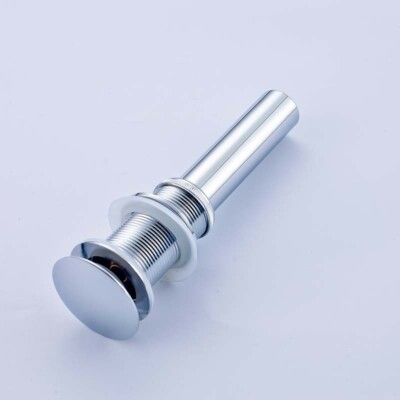 Chrome Pop up Drain Bath Sink Drain Faucet Stopper Without Overflow Waste