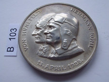 Weimar 1928 Srebrny medal Lotnictwo Atlantyk Ocean Lot Brema Hünefeld Köhl