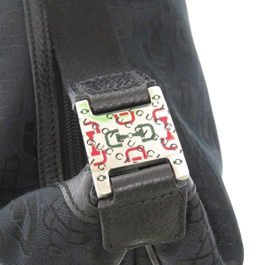 Gucci Canvas Black Horsebit Shoulder Bag Used 36cm x 25cm thumbnail 9