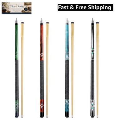 Pool Cue, 58 inch Maple Billiard Pool Cue Sticks for Adults with 13mm Tip, 18...