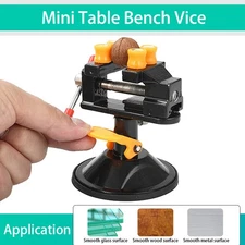 Mini Bench Vise SUCTION TABLE VICE Bench Top Swivel Workshop JAW Clamp Holder