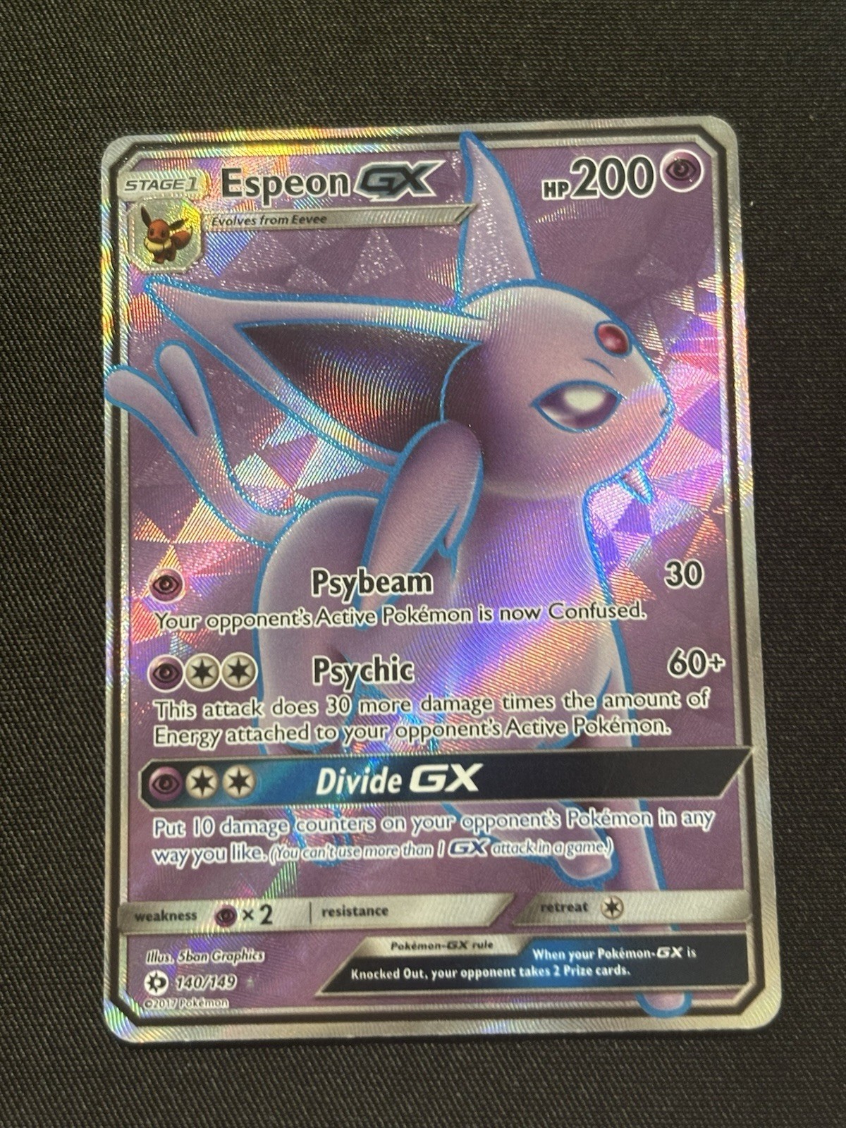 Espeon GX Holo Rare 140/149-Pokemon TCG: Sun & Moon Base Set LP