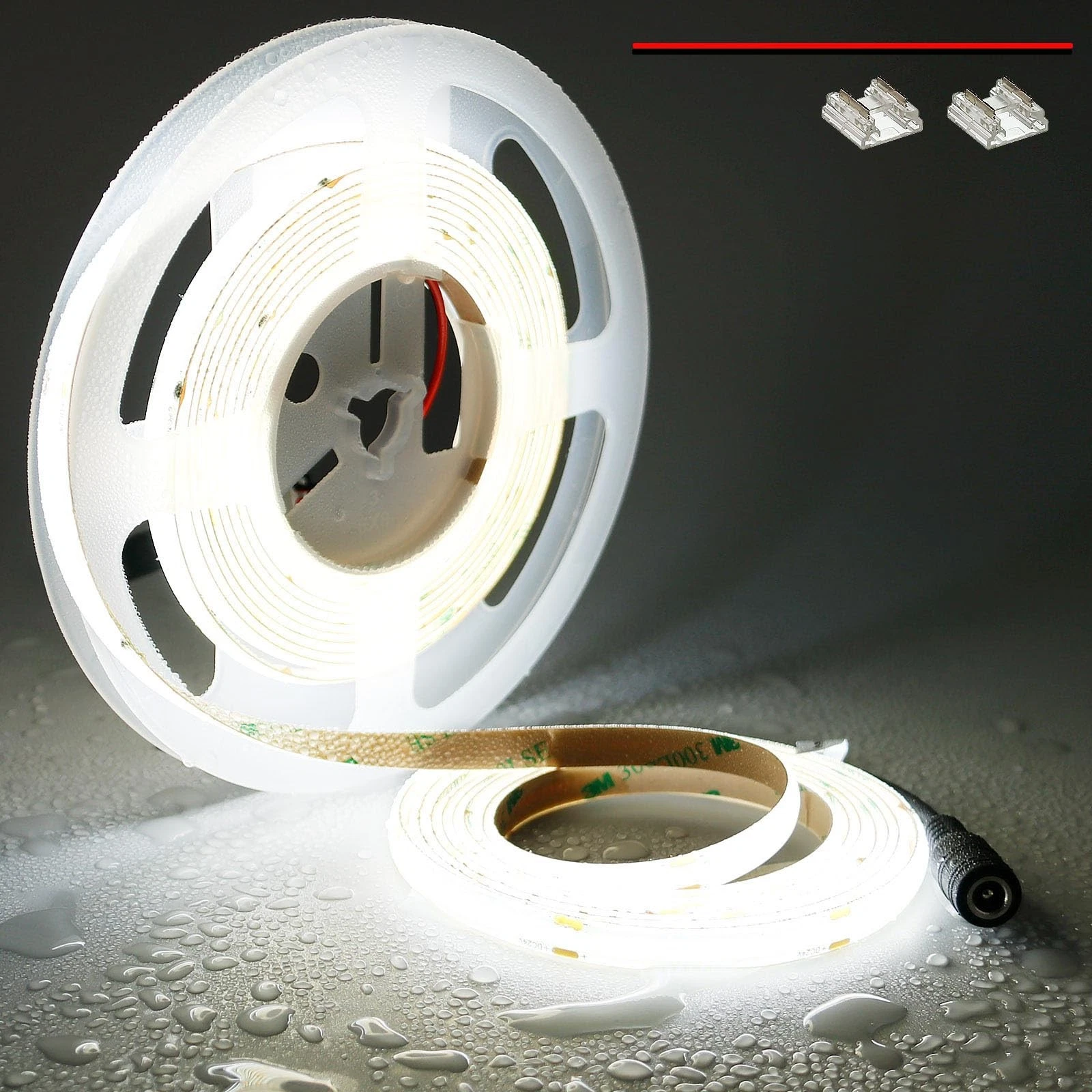 24V COB LED Strip 5000K Daylight White Waterproof IP65 480LEDs/M Super Bright...