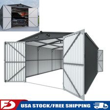 13x20FT Galvanized Metal Outdoor Storage Shed Livestock Garage USA Stock