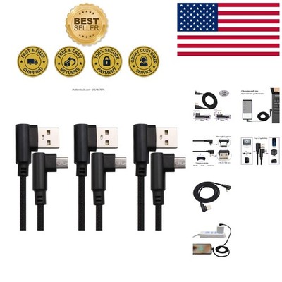 Ultimate 3-Pack 3 Ft Right Angle Micro USB Cables   Fast Charge Compatibility