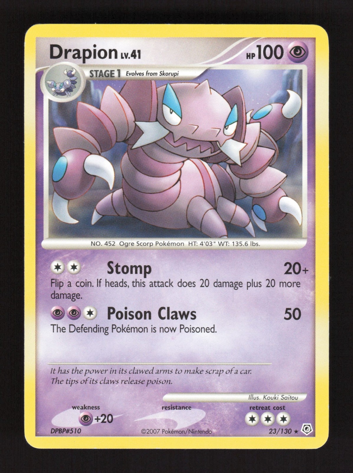 Drapion - 23/130 - Diamond and Pearl - Moderately Played