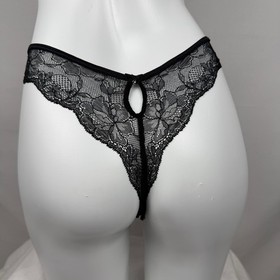 Vintage Y2K Lise Charmel Romantic Goth Floral Mesh Lingerie Set 34D M Boudoir