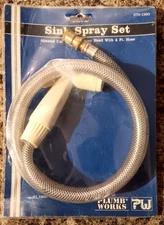 Plumb Works Sink Spray Hose - 4 Ft Reinforced Nylon Vinyl Hose With Spray Head