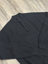 Peter Millar Men  s 1/4 Zip Pullover Knit Merino Wool Size Large Black