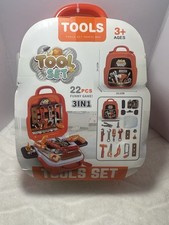 Kids 22pc Tool Play Set Tools Backpack Case 3 In 1 Game Toys Ages 3 