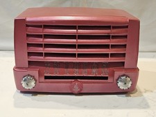 Vintage Red Emerson Bakelite Tube Radio 700028 F182 Nonworking For Parts - READ