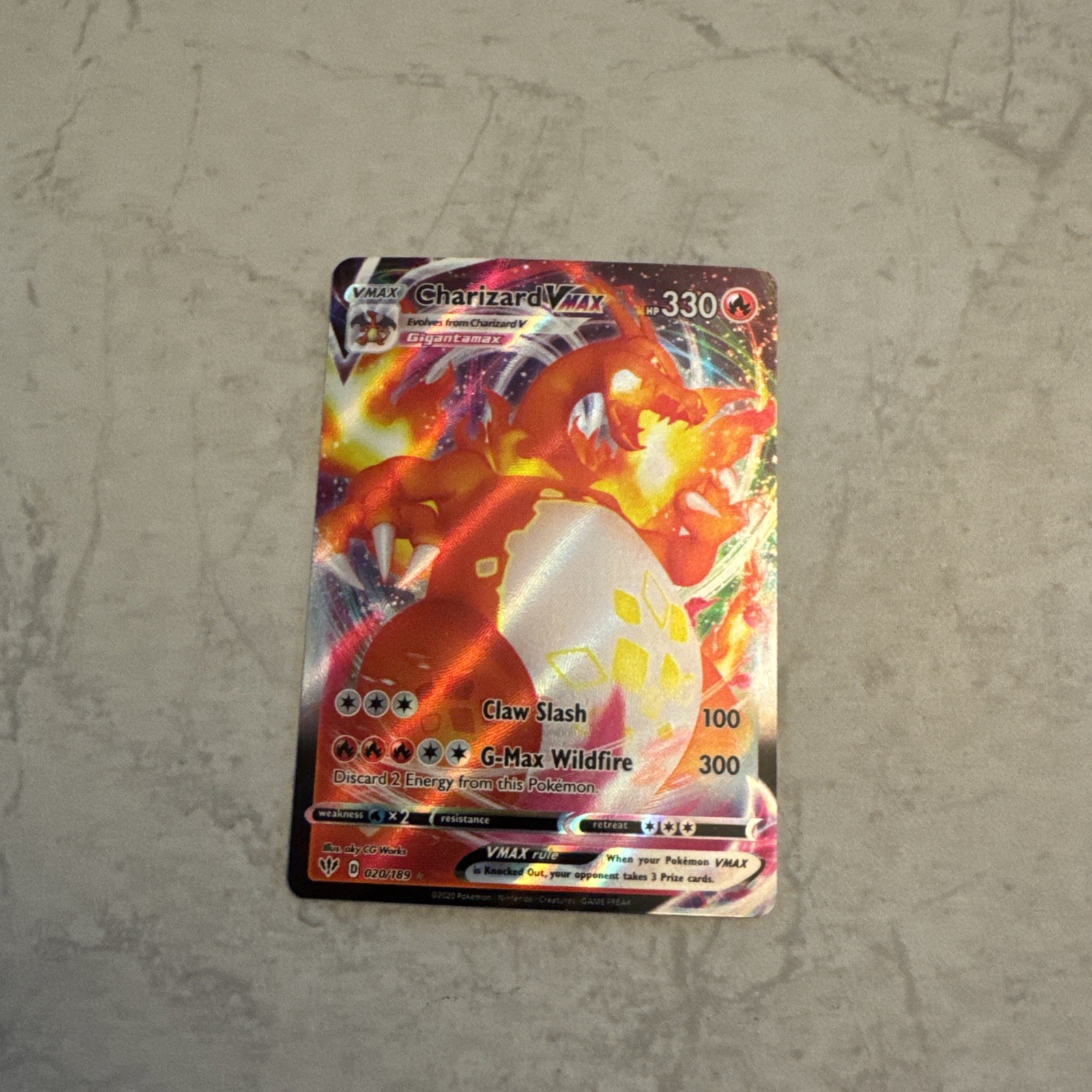 Charizard VMAX 020/189 Swsh03: Darkness Ablaze Holo LP