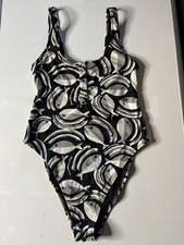 Aerie Black Gray Fish Print One 1-Piece Swim ...