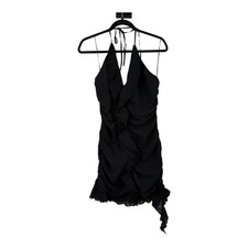 Astr the Label ruffle halter minidress dress black size Medium M