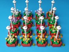1x Lego Laterne weiß mit Kübel und Blumen Gräser NEU