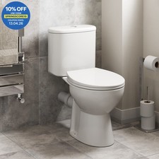 Rimless Close Coupled Toilet Dual Flush Soft Close Seat Modern Oval Bathroom
