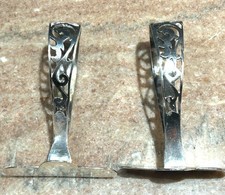 Two Signed Hector Aguilar Mexico Sterling Baby Food Pusher Spoon Utensil 50.71g