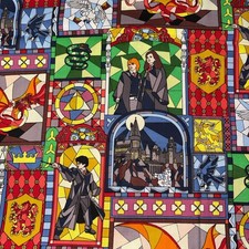Personajes de Harry Potter Bloque de Color Hogwarts Harry Tela de Algodón POR YARDA