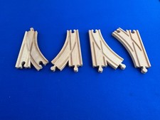 BRIO 1998 Wooden Tracks : CURVED SWITCHING TRACKS 4pcs 