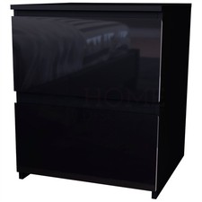 Modern Black Chest of Drawers Bedside and Wardrobes Storage Bedroom Furniture