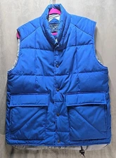 Vintage 80s 90s John Weitz Aberdeen Blue Quilted Puffer Down Vest Size Large